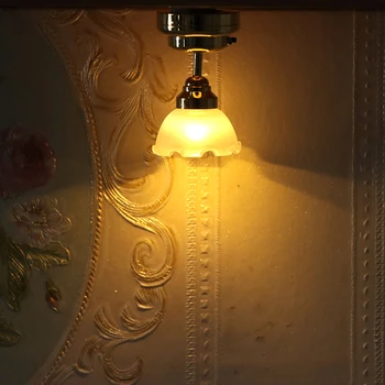 1:12 куклен миниатюрни led лампата на тавана лампа, полилей, мебели, осветление, модел на жилище, декор, аксесоари за кукла къща декор, новост