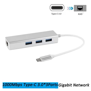 1000 Mbps Adaptador USB Ethernet Гигабитная Мрежова Карта 1000 Mbps Rj-45 PC Хъбове Мрежова C USB Ethernet Адаптер USB-Хъб за Лаптоп