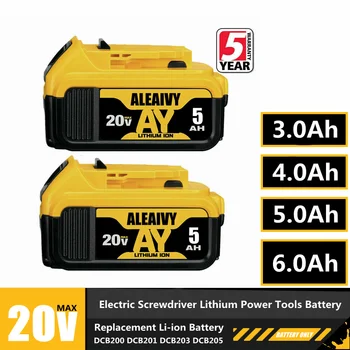 18650 батерия 20V 5.0 Ah 6.0 Ah Сменяеми Литиеви Батерии Dewalt 20v MAX DCB200 DCB201 DCB203 Резервни Батерии за електрически Инструменти