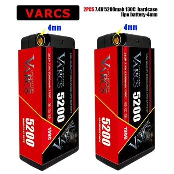 2 ЕЛЕМЕНТА VARCS Lipo Shorty 2S 7,4 В 5200 mah 130В 4 мм Акумулаторна батерия 11.1v 4S 14,8 В 6S 22,2 от 7000 ма 9200 ма 6500 ма 6750 ма 8000 mah