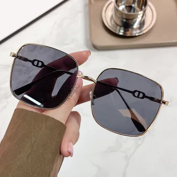 2023 Големи слънчеви очила мъжки дамски модни реколта квадратни слънчеви очила без рамки, фирмен дизайн UV400, женски нюанси