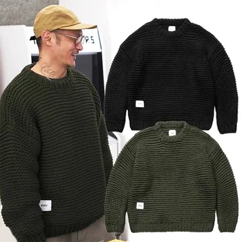 2023 Есенно-зимния пуловер WTAPS с дебела игла и кръгло деколте, дебели топъл вълнен трикотаж на тежести, MY683