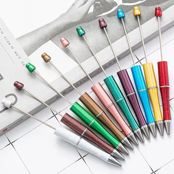 25 парчета пластмасова дръжка с мъниста, креативна химикалка химикалка с топки 