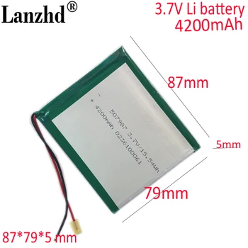 3,7 На литиева батерия за зарядно устройство таблет САМ 4200 mah литиево-йонна батерия Липо клетка 507987 508090 558090 90*80* 5 мм