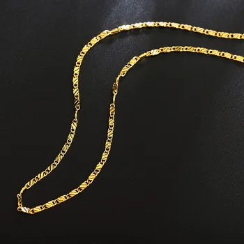 40-75 см 18K злато сребро 925 2 мм плоска верига огърлица за жени, мъже луксозни модерни сватбени украшения за бижута