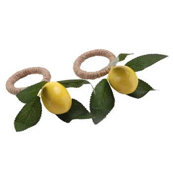 40 бр., имитирующее пръстен за салфетки с лимонов растение, обтегач за плодове, модел удобства, пръстен за салфетки в стая