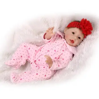 55 см, кукла-реборн, винил, безполов памучно тялото, кукла-реборн, сладка кукла за новородени