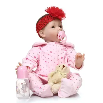 55 см, кукла-реборн, винил, безполов памучно тялото, кукла-реборн, сладка кукла за новородени