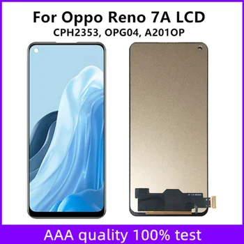 6.4 см за Oppo Reno 7A LCD дисплей CPH2353 OPG04 A201OP сензорен екран дигитайзер, монтаж на резервни части, подмяна Reno 7A LCD дисплей