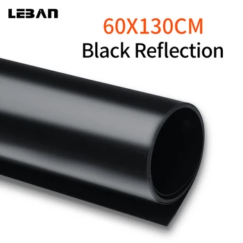 60x130 см 24 * 51 инча, черен мат, отразяващи PVC, безшевни водоустойчив фон за студийно осветление, фонова плат