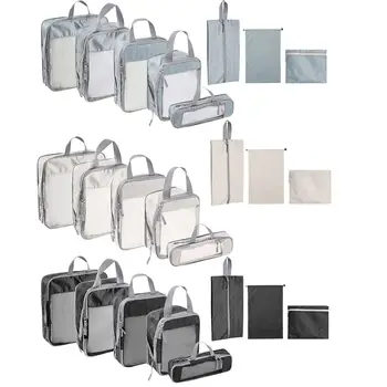 8 бр. компресия опаковъчни кубчета за спестяване на тоалетни принадлежности, разширяване на опаковъчни организаторите за семеен отдих, почивка, къмпинг на открито