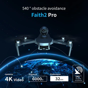 C-FLY Faith2 Pro Дрон 4K Професионален 3-Аксиален Микро-Кардан 5G Wifi GPS Дрон С HD Камера FPV Бесщеточный Сгъваем Радиоуправляеми Квадрокоптер