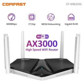 COMFAST AX3000 Рутер Сито Gigabit WiFi 6 двойна лента 2,4 G и 5 Ghz 3000 Mbps Безжичен Рутер Мощна Антена с висок коефициент на усилване на 4 МКЕ МУ-MIMO