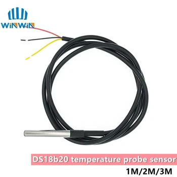 DS1820 Пратката от неръждаема стомана Водоустойчив DS18b20 температура сонда датчик за температура 1 М/2 М/3 М 18B20 за arduino