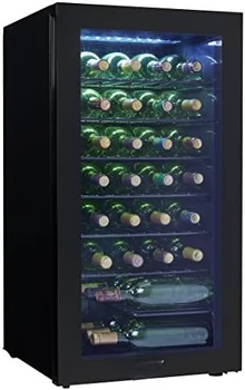 DWC036A2BDB-6 Отделно Стоящ Хладилник за вино с обем 3,3 кубически метра, с капацитет 36 Бутилки, Однозонный Хладилник за напитки със Стъклен като-Beverage Chille