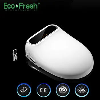 Ecofresh Умно седалка за тоалетната чиния, биде, електрически капак за биде, седалка с подгряване, led светлини, интелигентна капак за тоалетна, auto