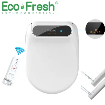 Ecofresh Умно седалка за тоалетната чиния, биде, електрически капак за биде, седалка с подгряване, led светлини, интелигентна капак за тоалетна, auto