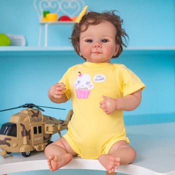 FBBD 48 СМ Reborn Baby Mimi Кукла за Новородени Момичета Кукла Ръчно изработени с 3D Оттенък на Кожата, Видими Венами, са подбрани Artdoll