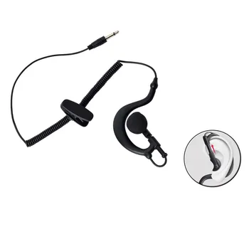 G-образна слушалка, предназначен само за слушане, полицай приемник, слушалки за наблюдение с меки ушни, куки, двустранно радио, микрофони с през скута високоговорител, 3,5 мм