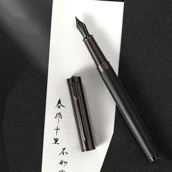 HERO Класически дизайн в Черно/сребриста метална писалка в Луксозна бизнес-дръжка за подпис Текстура на дървото на писалка Притежател на Училищните канцеларски материали подарък