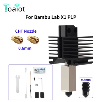 Hotend Комплект за 3D-принтер Bambu Lab X1 Carbon X1-Carbon Combo P1P 500C, Обновен Нагревателен Блок От Мед С Покритие, Дюза От Закалена Стомана