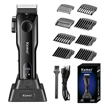 Kemei KM-5802 масло за стригане, електрическа пишеща машина за подстригване, ножици, стоманена режещата глава, електрическа безжична зареждане