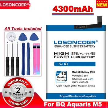 LOSONCOER 4300 mah 3120 батерия 1ICP5/60/71 високо качество за батерии BQ Aquaris M5