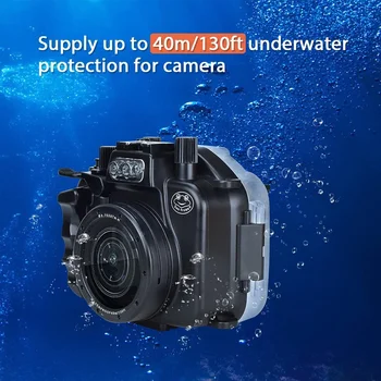 Mcoplus WP-M5 130 фута/40 м Водоустойчив Подводен Корпус За Фотоапарат Калъф за Гмуркане за фотоапарат Canon EOS M5 с обектив 18-55 mm 22 mm