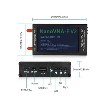 Nanovna-F V2 Вектор на мрежата уеб анализатор 50 khz-3 Ghz Антена Тестер Анализатор на мрежовия кабел 4,3-Инчов уеб инструменти