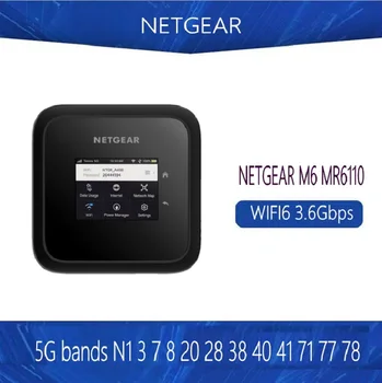 Netgear Робот M6 MR6110-1S4MES 5G-2900 Mbps WiFi6 До 3600 Mbit/с Мобилна точка за достъп, Маршрутизатор за LTE CAT19 и допълнителни 6 диапазони