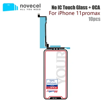 NOVECEL 10 бр., стъкло за сензорен екран мобилен телефон за iPhone 11 pro 11pro Max, стъкло за сензорния екран, без IC, дигитайзер, стъкло за екрана с лепило ЗЗД