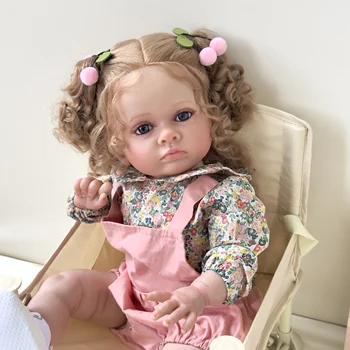NPK 60 см, кукла-реборн за малки момичета, Tutti, благородна вече готовата кукла ръчно изработени с 3D кожата, видими венами, много