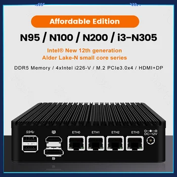 NUC 12-то поколение Intel i3 N305 в n100 DDR5 4800 Mhz защитна Стена, Рутер 2 * PCIE 4xi226 2,5 G Proxmox Домакин Безвентиляторный мини-КОМПЮТЪР на Достъпна версия