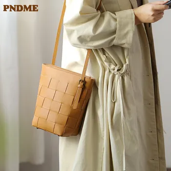 PNDME organizer дизайнерска луксозна дамска чанта за през рамото от естествена кожа с отстрочкой, модерна дамска чанта за през рамото от мека естествена телешка кожа