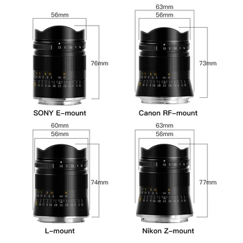 TTArtisan 21 мм Обектив F1.5 Обектив с пълно фокусиране Fame с ръчно Фокусиране за Sony E Canon RF Nikon Z Sigma Lumix Leica с затваряне на L M Камери