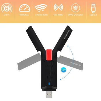 USB3 0 Wifi 6 адаптер двухдиапазонная мрежова карта с висок коефициент на усилване на антена конектор