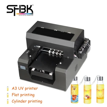 UV принтер плосък, цилиндричен две в едно, с помощта на печатащата глава L1800 с led охлаждане за печат на силиконе/пластмаса/метал/кожа