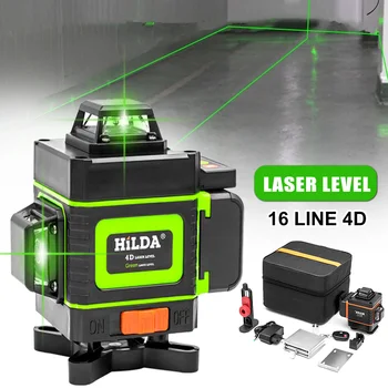 UYANGG 4D 16 линии Зелени лазерни нива на 360 хоризонтални и вертикални кръстосани линии с автоматична самовыравниванием супер мощен лазерен лъч