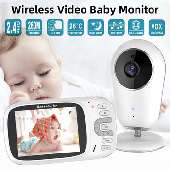 VB609 следи бебето, 3.2 Инча Безжична Babyphone 2 Начина Аудио Нощно Виждане за Наблюдение на Сигурността Bebe Камера Монитор на сърдечната честота на Бебето