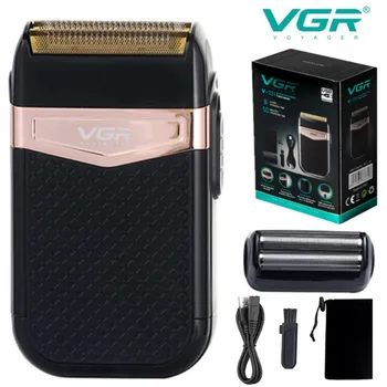 VGR мощна мъжка самобръсначка за мъже, машина за бръснене на брада, usb водоустойчива акумулаторна електрическа самобръсначка с допълнителна мрежа