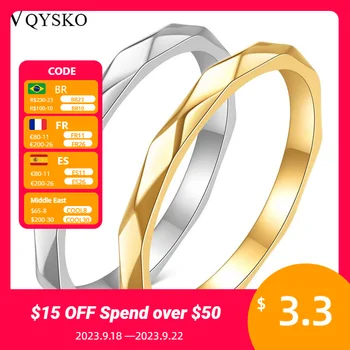 VQYSKO Разнообразно дизайнерско халка удобна за кацане, геометрично пръстен, женски вольфрамовое брачна халка удобна за кацане, уникален пръстен като подарък за нея