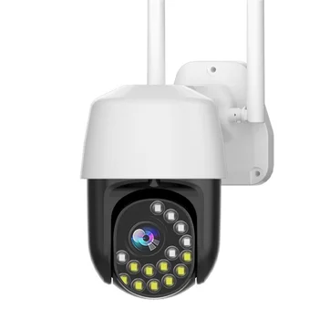 WiFi IP Камера Външна, 4x Дигитален Зуум Камера за Видеонаблюдение 1080P PTZ Домашна Камера за Сигурност Цветно Нощно Виждане Водоустойчив