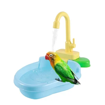 Аксесоари за домашните птици, 3 цвята, сладки птички, които играят на воден душ, клетка за къпане на домашни любимци, аксесоари за басейна, играчка за вана за папагали, птичья вана