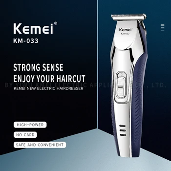 Безжична мъжки машина за подстригване на коса Kemei KM-033 с тихо шумопотискане, акумулаторна машина за подстригване на 0 разстояния