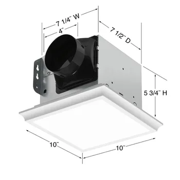 Вентилатор Homewerks 80 CFM 1.1 Sone за вентилация на банята с регулируема яркост, led подсветка