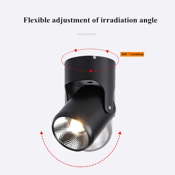 Въртящи led лампа с регулируема яркост за повърхностен монтаж - COB AC85-265V - 5W/7W/10W/12W/15W Led тавана лампа