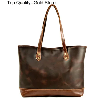 Дамски голяма чанта Crazy horse, вместительные чанти от естествена кожа, луксозна чанта за майките, дамски чанти, за пазаруване