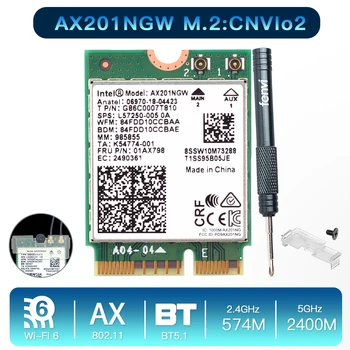 Двойна лента 2400 Mbps Безжичен Wi-Fi, 6 Intel AX201 За Bluetooth 5,0 NGFF Ключ E CNVio 2 Wifi карта AX201NGW 2,4 Ghz/5 Ghz 802.11 ac/ax