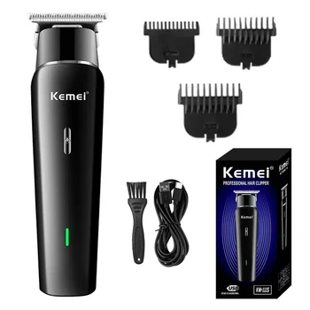 Електрическа машина за подстригване на коса с т-образно острие Kemei, безжична машина за подстригване на коса, довършителни край, акумулаторна фризьорски салон машина за подстригване с мощен km-1115