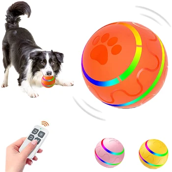 Електрически умни играчки за домашни животни, интерактивна играчка топка за кучета с led осветяване, автоматично катящийся злата топка, йо-йо за кучета, котки, плюшени топката, кабел за зареждане